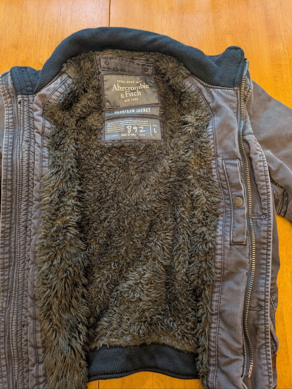 Abercrombie & Fitch Men's Slate Gray Military Field Jacket Size Large - Picture 4 of 8